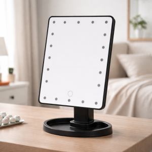 Настільне косметичне дзеркало Mirror c LED підсвічуванням 16 світлодіодів Чорний