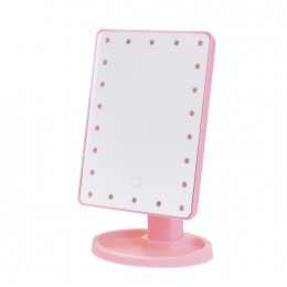 Настольное косметическое зеркало Mirror c LED подсветкой 16 светодиодов Розовый