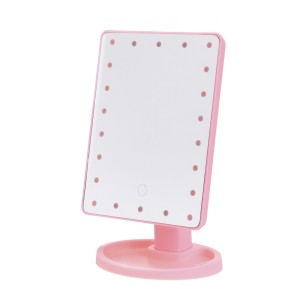 Настільне косметичне дзеркало Mirror c LED підсвічуванням 16 світлодіодів Рожевий