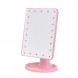 Настільне косметичне дзеркало Mirror c LED підсвічуванням 16 світлодіодів Рожевий