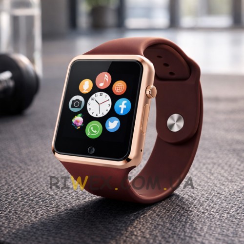 Універсальний смарт-годинник Smart Watch A1 контроль активності, 400 mAh, Золотий