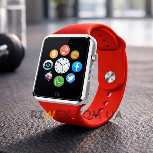 Універсальний смарт-годинник Smart Watch A1 контроль активності, 400 mAh, Червоний
