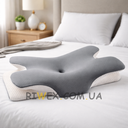 Ортопедична подушка з підтримкою шиї для сну на боці MULISOFT з пам'яттю (JM/6061)