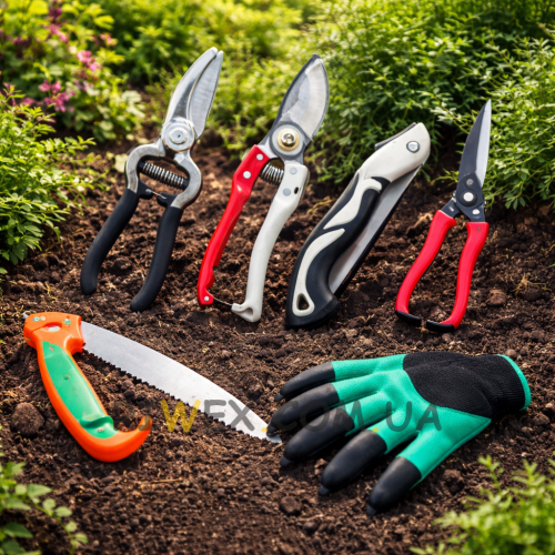 Великий набір садових інструментів 6 в 1 (ножиці, пилка, рукавички)