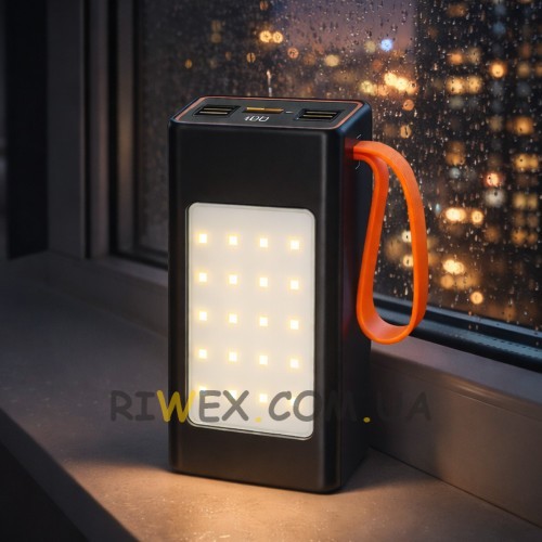 УМБ Hoco JA88A 22.5W быстрая зарядка, USB Type A, мощный фонарь 100000 mAh, Черный (JM/9797)