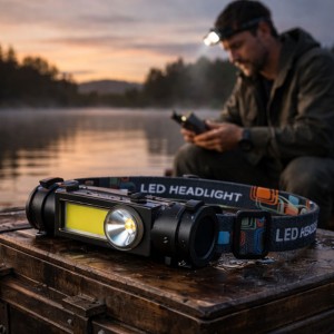 Налобний LED ліхтар BL-211 з магнітом і USB зарядкою, 150Lm, водозахист, акумуляторний XPE COB (212/7846)