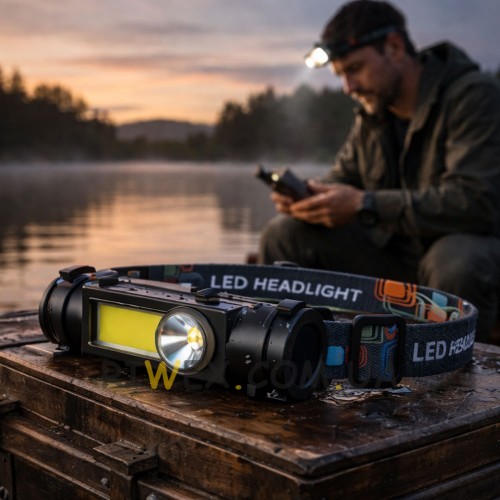 Налобний LED ліхтар BL-211 з магнітом і USB зарядкою, 150Lm, водозахист, акумуляторний XPE COB (212/7846)