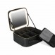 Портативна дорожна косметичка-органйзер з відділеннями з дзеркалом та підсвіткою, Чорний (JM/7590)