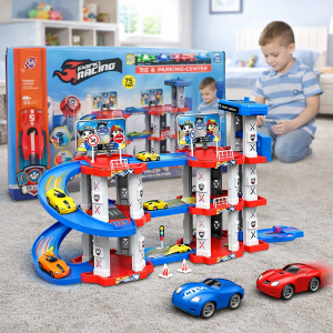 Іграшковий набір машинок трек паркінг Childrens Rail Car "Щенячий патруль" 75 деталей 3 машинки (509/3598)