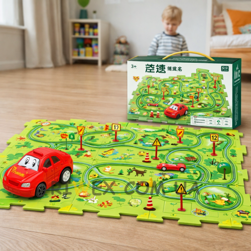 Розвиваюча дитяча іграшка-пазл з машинками 5PCS Rail Car Зелений (509/3548)