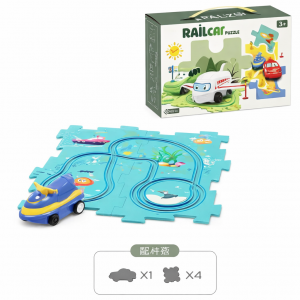 Розвиваюча дитяча іграшка-пазл з машинками 5PCS Rail Car Блакитний (509/3548)
