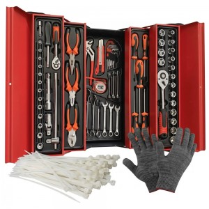 Набір інструментів у трисекційній металевій скриньці на 3 секції 168 предметів(JM/5468)