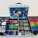 Набір для творчості, малювання (олівці, фарби, маркери) в кейсі "Космонавт" 145 шт. предметів алюмінієва валіза Синій (509/4658)