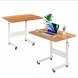 Комп'ютерний приліжковий стіл для ноутбука на колесах з регулюванням висоти 60х40 см Світле дерево (509/4663)