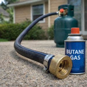 Перехідник для заправлення одноразових газових балончиків від великих газових балонів