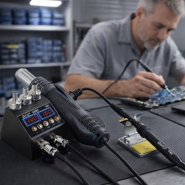 Паяльный настольный набор с термофеном и паяльником 2в1 750Вт/80 Вт (509/4676)