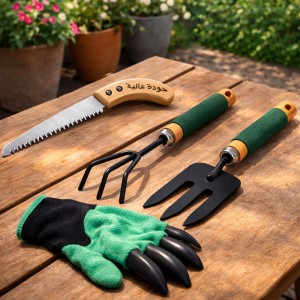 Набір ручних садових інструментів Garden Tools садові рукавиці/розпушувач/вилка/пила 4 предмети