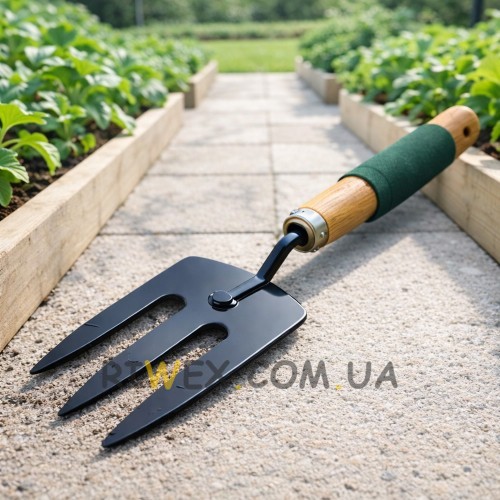 Ручна садова вилка Garden Tools 34,5 см металева для аерації та обробки ґрунту (YAB)
