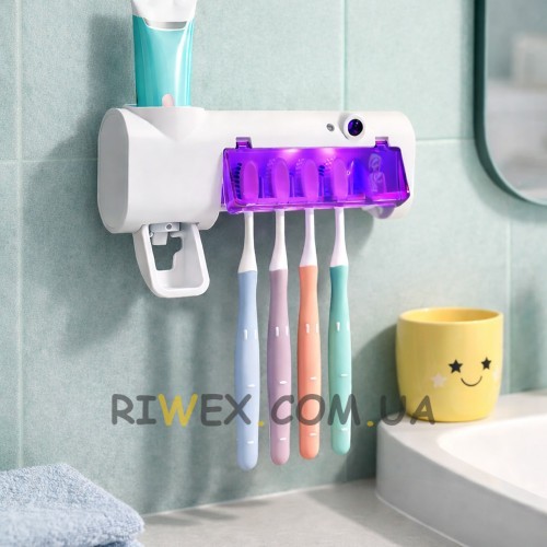 Диспенсер для зубной пасты и держатель зубных щеток с UV стерилизатором BRUSH STERILIZER USB (Х11/0408)