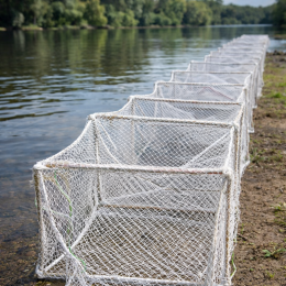 Розкладна раколовка гармошка кордова сітка 16 м 60х40 см осередок 10 мм Білий