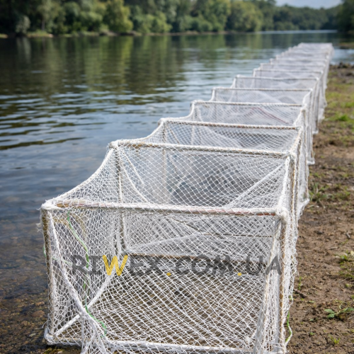 Розкладна раколовка гармошка кордова сітка 16 м 60х40 см осередок 10 мм Білий