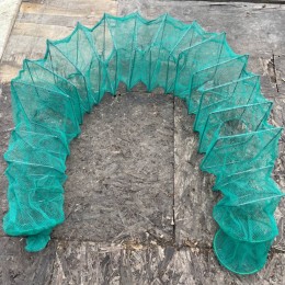 Розкладна раколовка гармошка кордова сітка 13 м 25х30 см осередок 10 мм Зелений