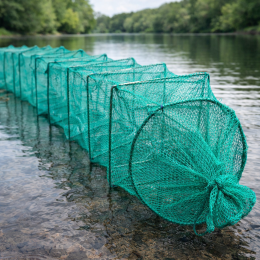 Раскладная раколовка гармошка кордовая сетка 10 м 25х30 см Зеленый