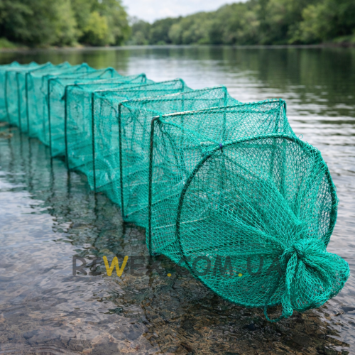 Раскладная раколовка гармошка кордовая сетка 10 м 25х30 см Зеленый