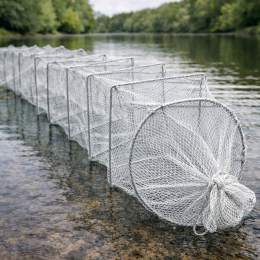 Раскладная раколовка гармошка кордовая сетка 10 м 25х30 см Белая