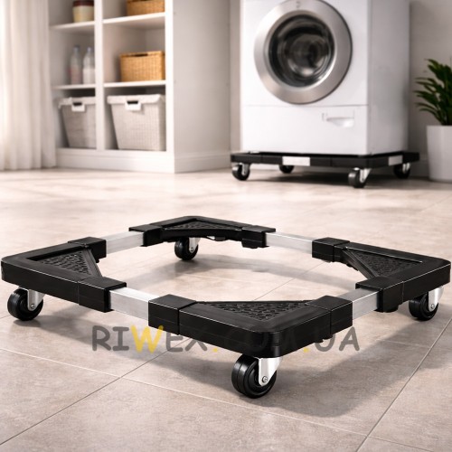 Універсальна підставка на колесах для пральної машини, холодильника регульована платформа 75*75 см (Х19/10592)