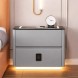 Тумба приліжкова QYJXF02 з LED підсвіткою, Bluetooth аудіо, USB, бездротова зарядка, екошкіра, Сірий (Х59/17587)