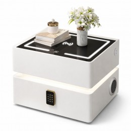 Смарт тумба XF01 з підсвічуванням LED, Bluetooth колонкою, USB і зарядкою Qi, Білий (Х59/17588)