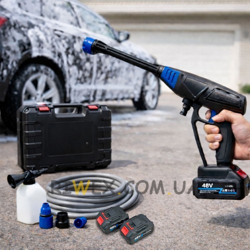 Міні мийка високого тиску MD-11 акумуляторна портативна автомийка 30 бар 1100W 2 батареї кейс (12)