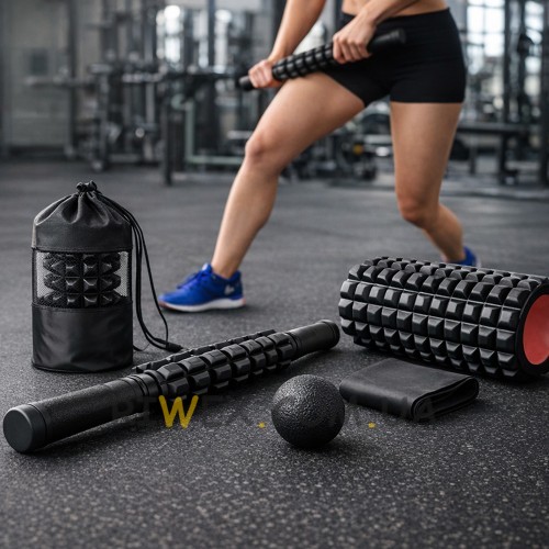 Фітнес набір 4 в 1 для масажу м’язів, йоги, розтяжки та відновлення після тренувань (626/VEN-1412)