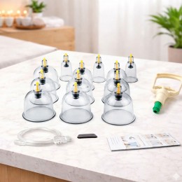 Банки для вакуумного массажа 12 шт с насосом антицеллюлитный набор для массажа тела (626/VEN-1418)