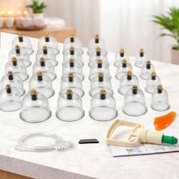 Банки для вакуумного масажу 32 шт з насосом антицелюлітний набір для масажу тіла (626/VEN-1420)