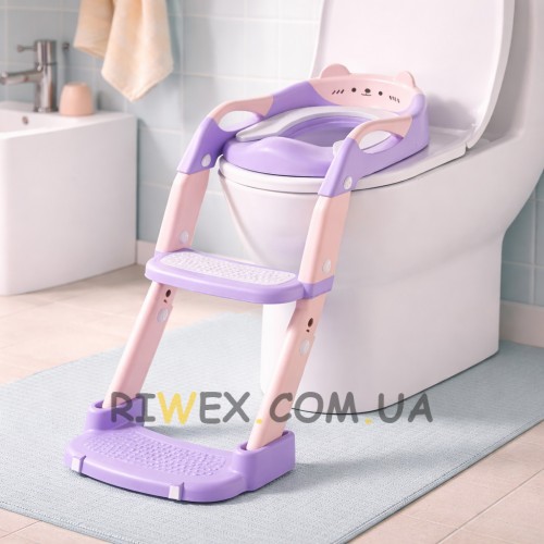 Складаний дитячий туалет 3 в 1 з драбиною, горщик-накладка антиковзка (626/VEN-1402-С45/2)