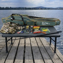 Набір для риболовлі вудилище 4.25 м 3,5 LB +котушка+чохол+снасті+пончо і т.д. Karp Crank 17в1 №8