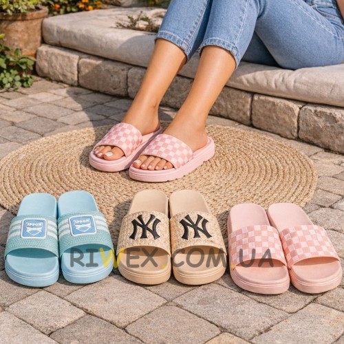 Шльопанці підліткові жіночі комфортні  літні моделі 5030, 3 пари (випадкові моделі) 38 розмір