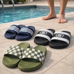 Шльопанці підліткові чоловічі 5030 літні 3 пари (випадкова модель) легкі зручні для пляжу та будинку 36 р