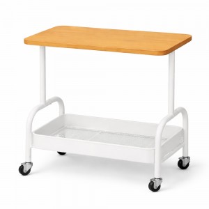 Візок-органайзер приліжковий білий, компактна стелажна полиця для дому та офісу(626/VEN-1398-С45/2)