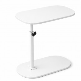 Компактный приставной С-образный журнальный столик трансформер, высота 45-80см, Белый(626/VEN-1397-С45/2)