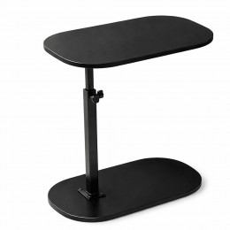 Компактный приставной С-образный журнальный столик трансформер, высота 45-80см, Черный(626/VEN-1397-С45/2)