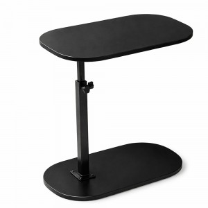 Компактний приставний С-подібний журнальний столик трансформер, висота 45-80см, Чорний(626/VEN-1397-С45/2)