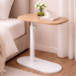 Приставной С-образный журнальный столик трансформер, высота 45-80см, Светлое дерево(626/VEN-1397-С45/2)