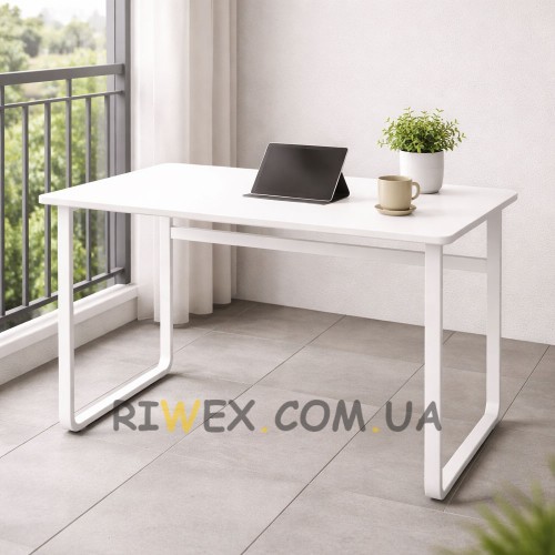 Комп'ютерний письмовий стіл 90x70 см універсальний прямокутний компактний для роботи, Білий (626/VEN-1396)