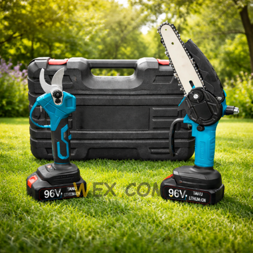 Садовий акумуляторний набір секатор, пила TANU в кейсі на 2 АКБ 96 Vh (CA/AM-12)