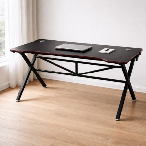 Комп’ютерний письмовий стіл хай-тек 120×60 см металевий каркас МДФ, отвір для кабелів (626/VEN-1395-С45/2)