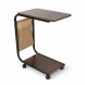 Столик приліжковий С-подібний мобільний журнальний на колесах компактний, Темне дерево (626/VEN-1394)