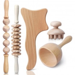 Дерев'яні масажери 5 шт для масажу тіла, набір для мадеротерапії та догляду за шкірою (626/VEN-1414-С45/2) Дерев'яні масажери 5 шт для масажу тіла, набір для мадеротерапії та догляду за шкірою (626/VEN-1414-С45/2)